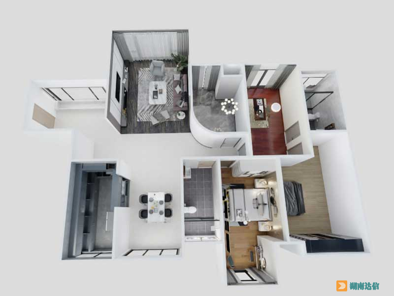 四室两厅家用中央空调解决方案图片